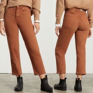 Everlane Way High Straight Leg Jeans Burnt orange Sz 34